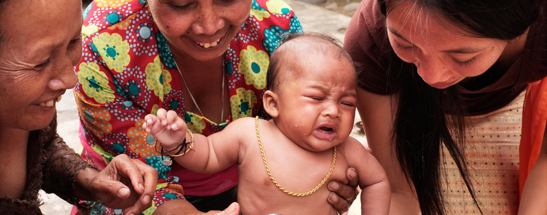 Balinese baby receives gold and silver