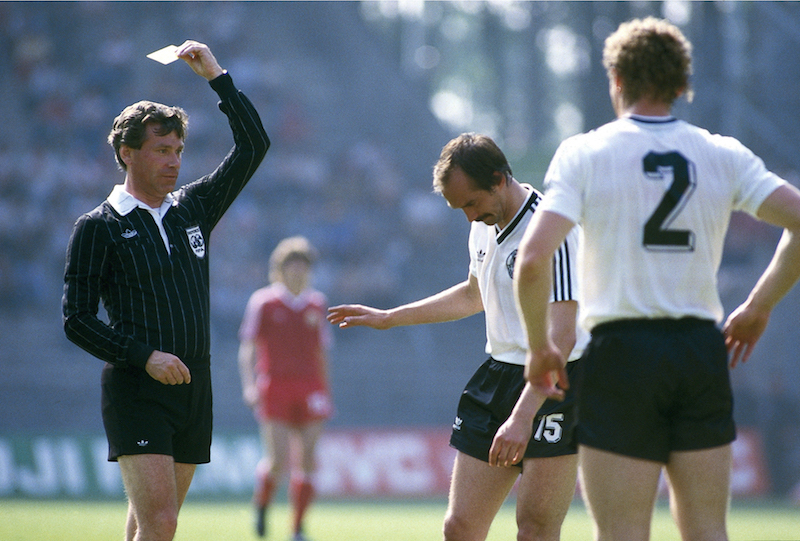 A referee at a soccer match